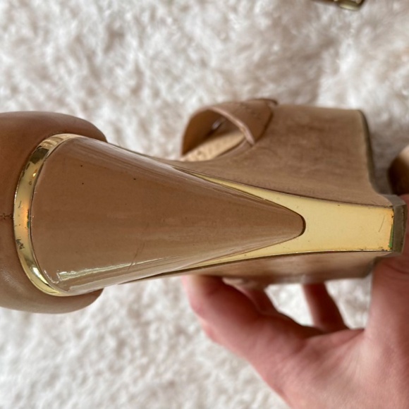 DIANE von FURSTENBERG ALARA Natural Leather Designer Platform Sandal Size 8 - Picture 9 of 15